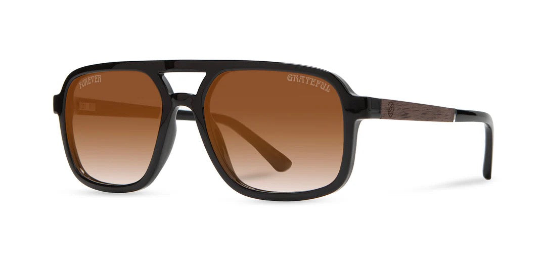 CAMP Glacier: Black / Grateful Dead Stealie Engraved Sunglasses