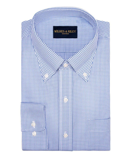 WILKES & RILEY Classic Fit Blue/White Check Dress Shirt