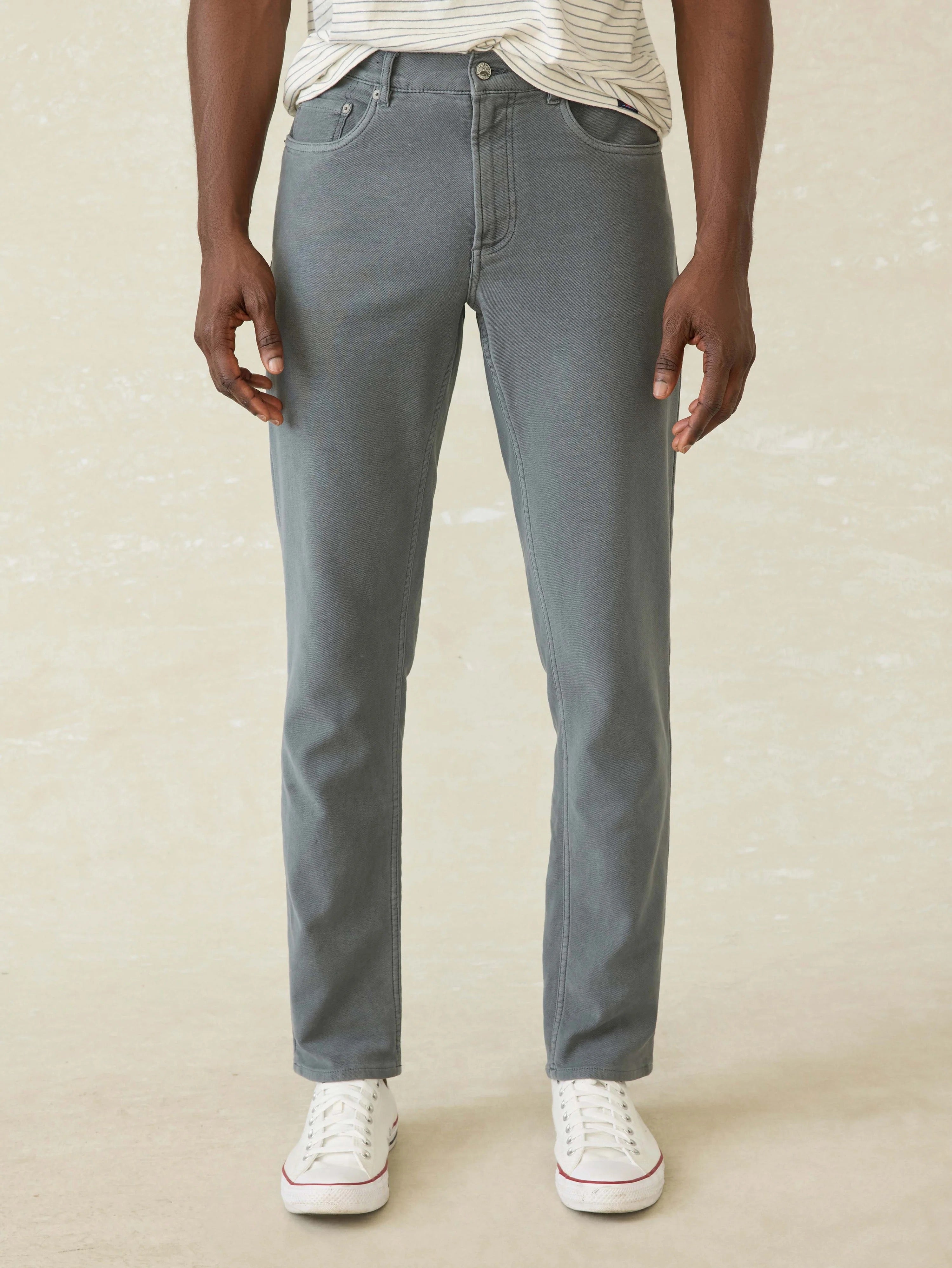 Faherty Label Faherty Stretch Terry 5 Pocket Pant - Slate – Ted and George