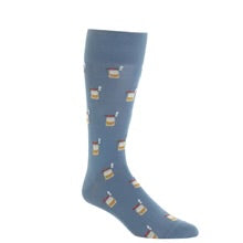 Ted and George Indigo Blue w/ Whiskey Brown, Ash, Gold and Red Bourbon w/ Cigar Mid-Calf Cotton Sock