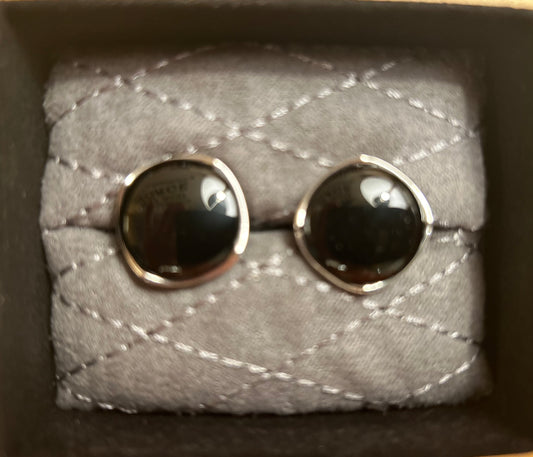 Sterling Silver Classic Formal Onyx Cufflinks