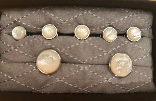 Silver and Mother of Pearl Stud Set