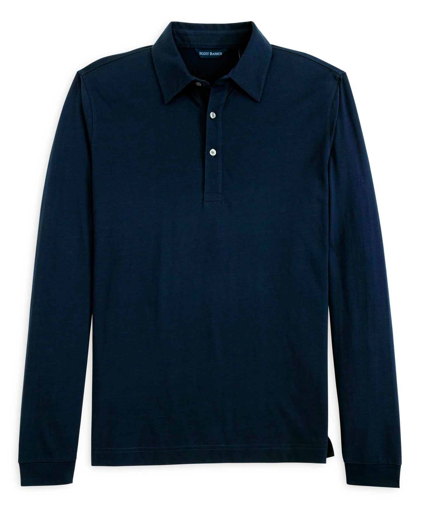 Scott Barber Pima Jersey L/S Polo (Midnight)