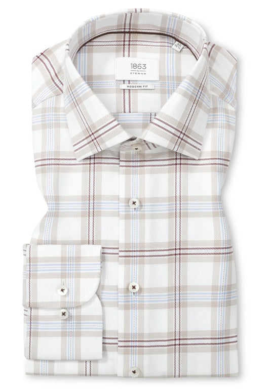 Eterna Premium Plaid Twill w/ Kent Collar