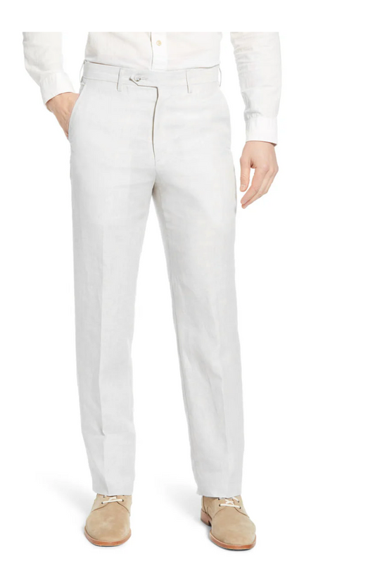 Berle White Linen Pant