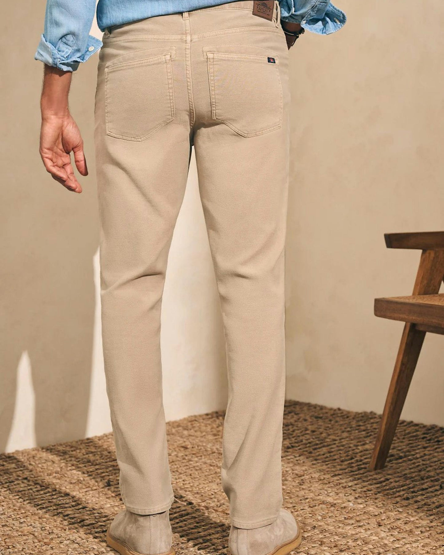 Faherty Stretch Terry 5 Pocket Pant (Desert Khaki) CF